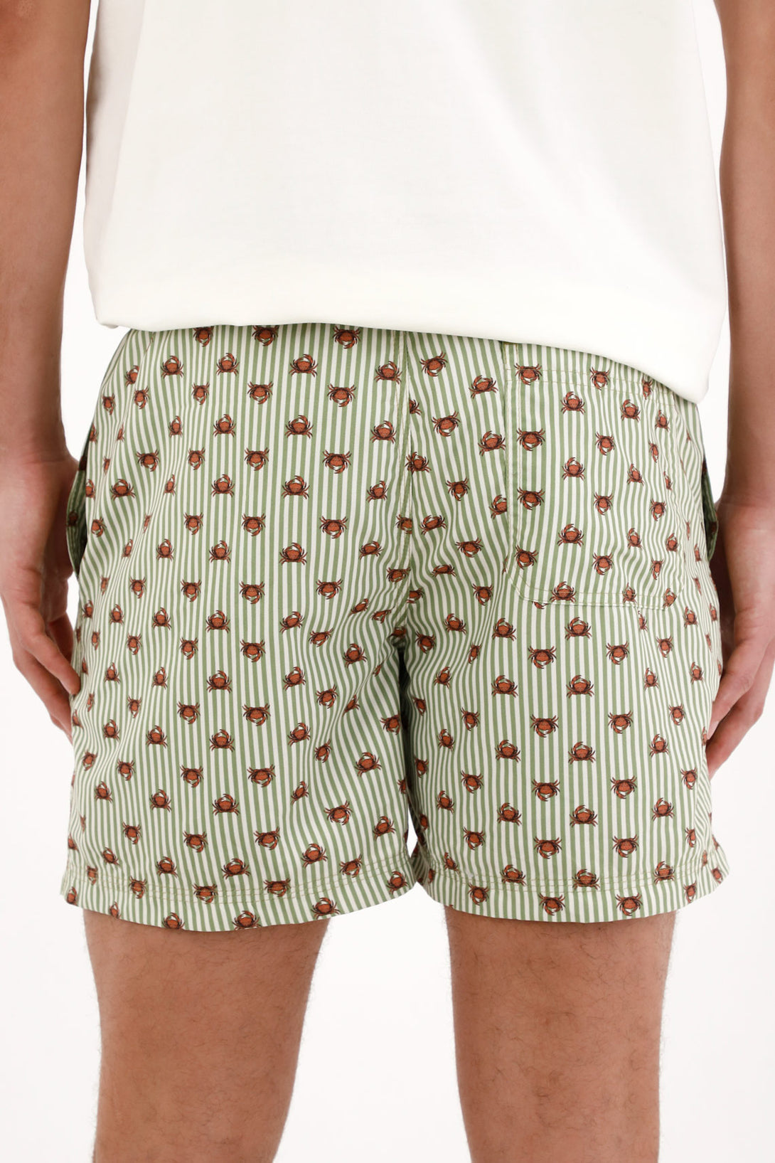 Pantaloneta de baño con estampado de cangrejos para hombre