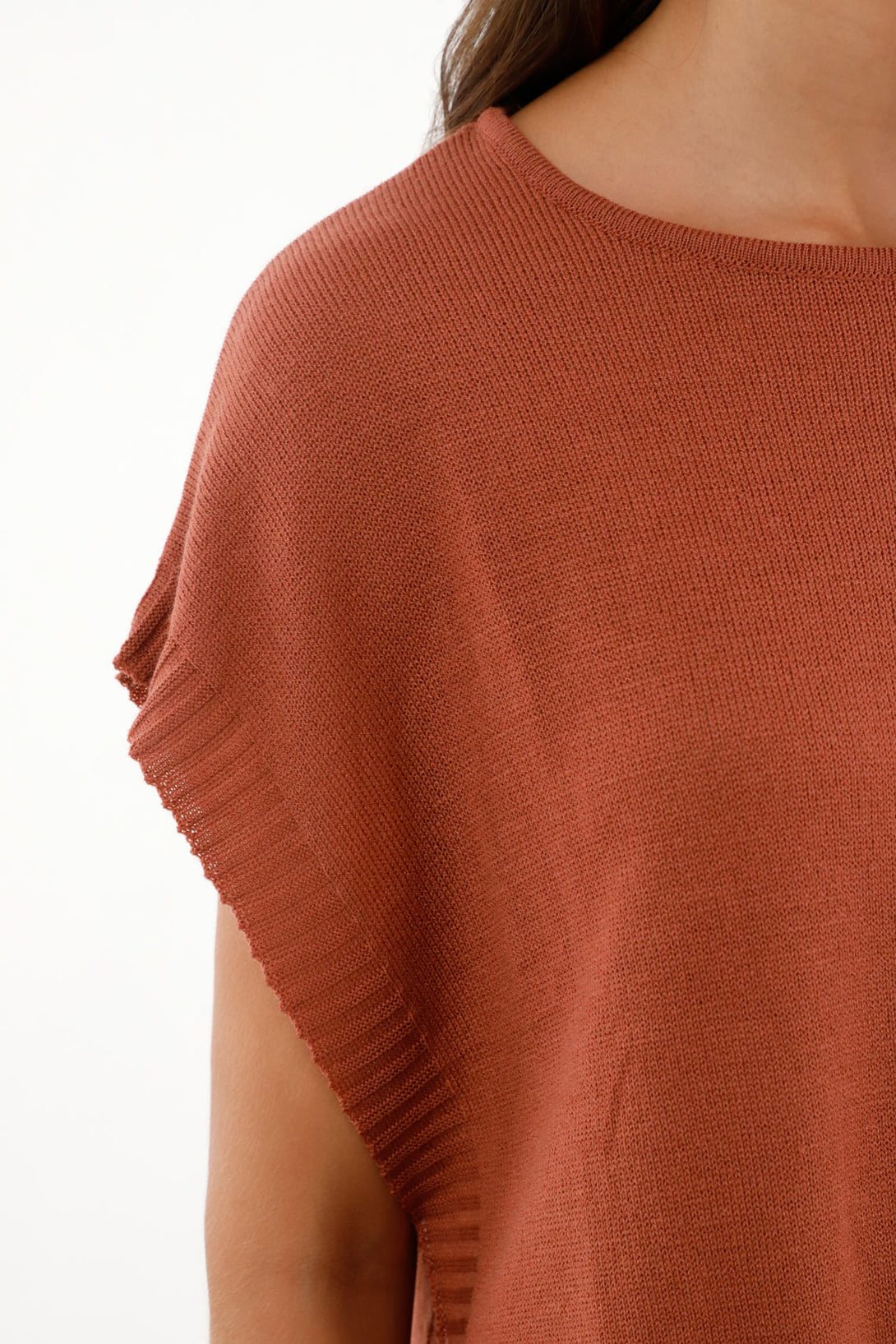 Women's Knitted T-Shirt with Cutouts