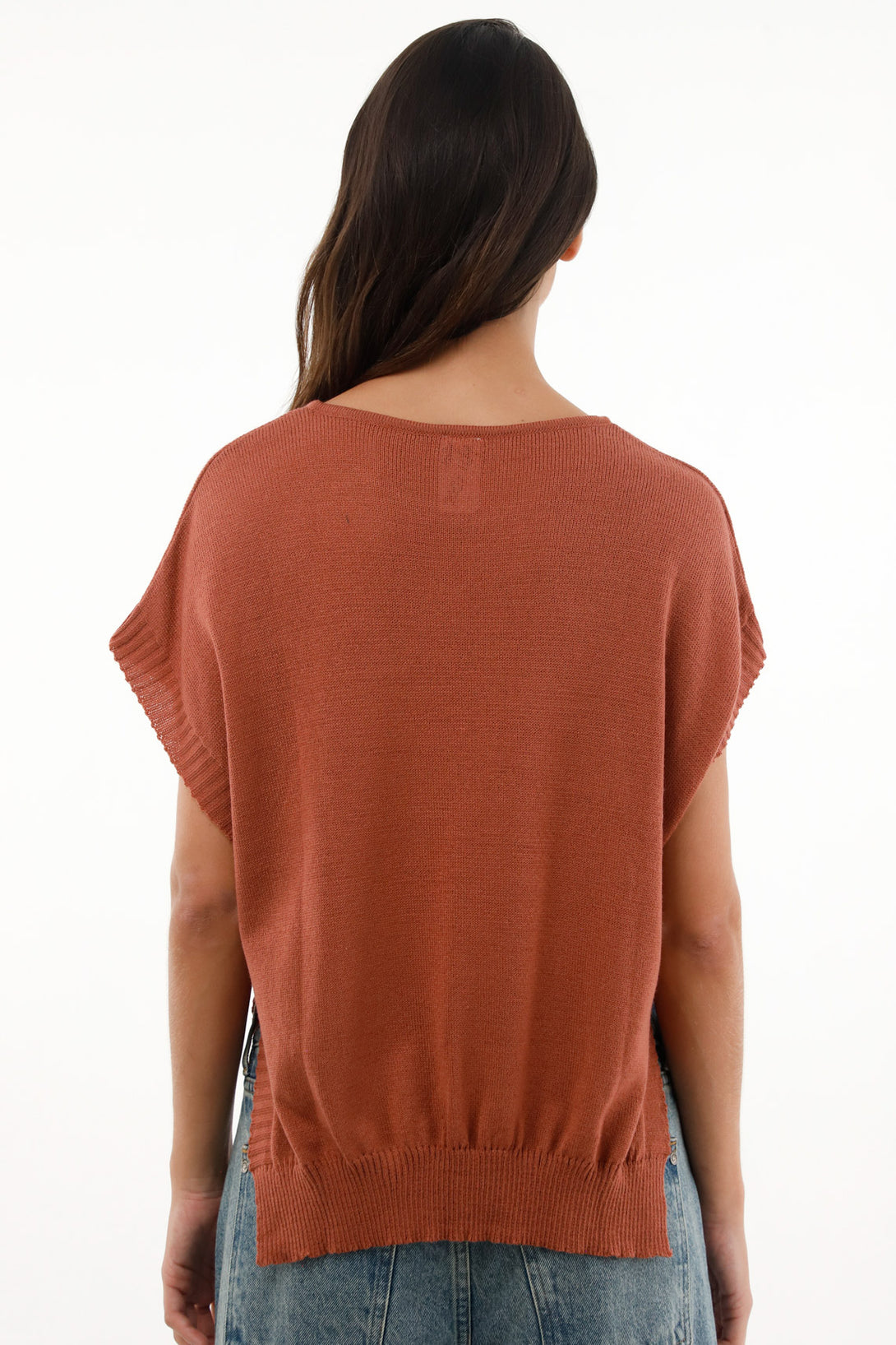 Women's Knitted T-Shirt with Cutouts