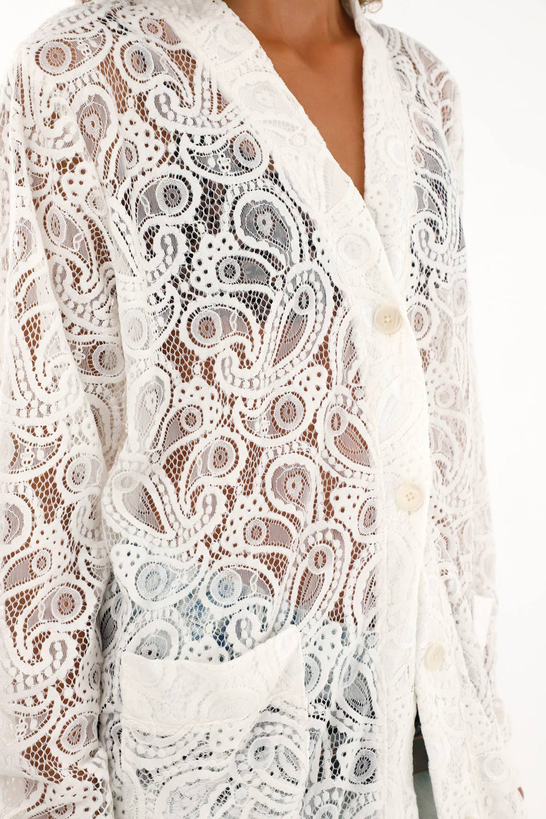 Women's Raw Lace Kimono