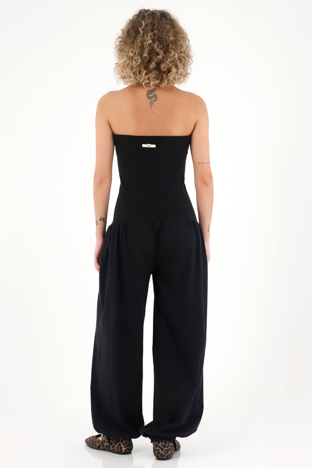 Women's Black Strapless Jumpsuit