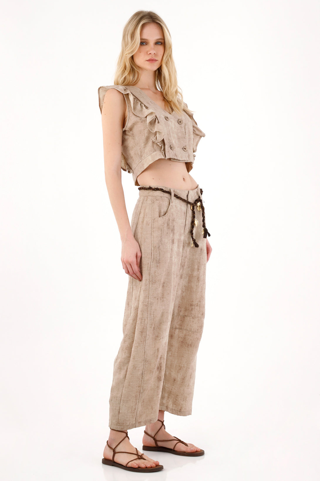 Women's Brown Bolero Design Vest