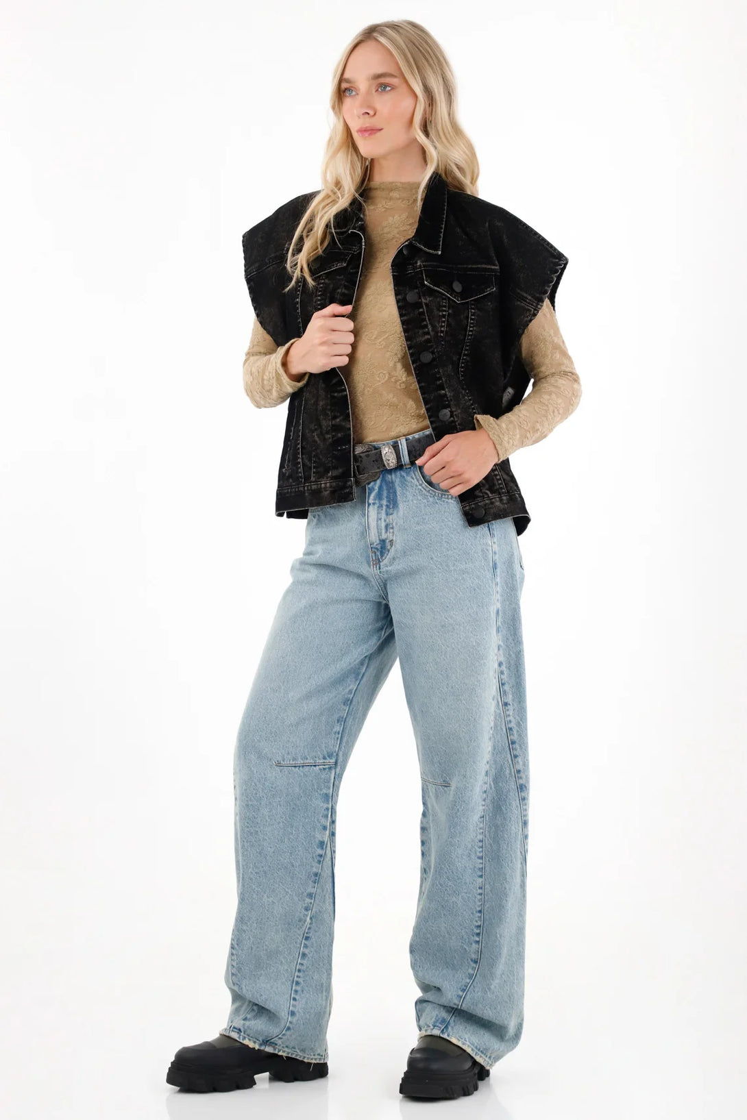 Chaleco oversize con botones para mujer