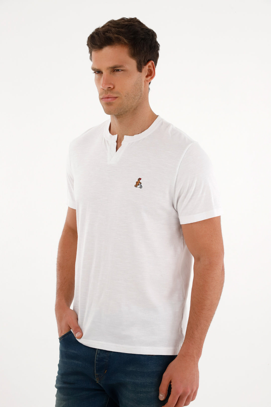 Men's White V-Neck T-Shirt