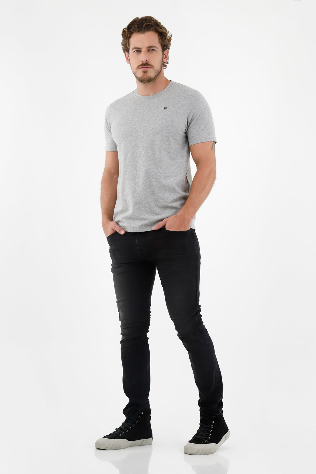 Men's Gray Crew Neck T-Shirt