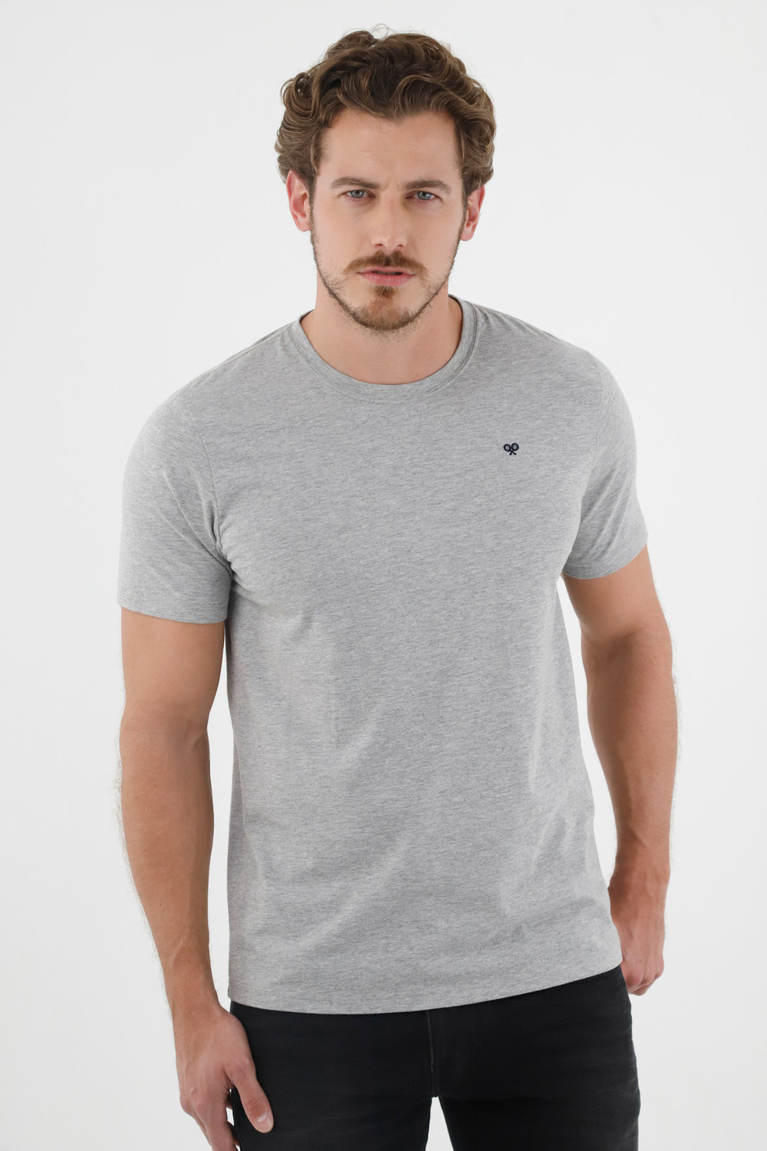 Men's Gray Crew Neck T-Shirt