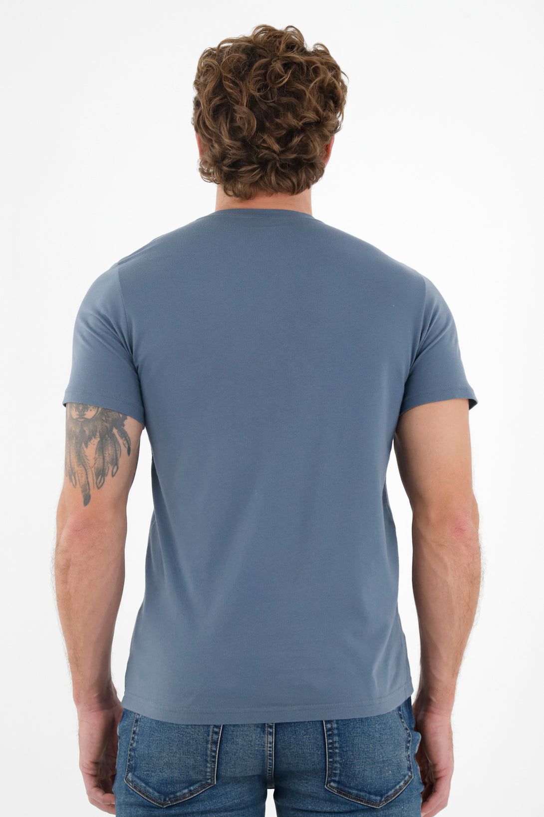 Men's Blue Mini Embroidery T-Shirt