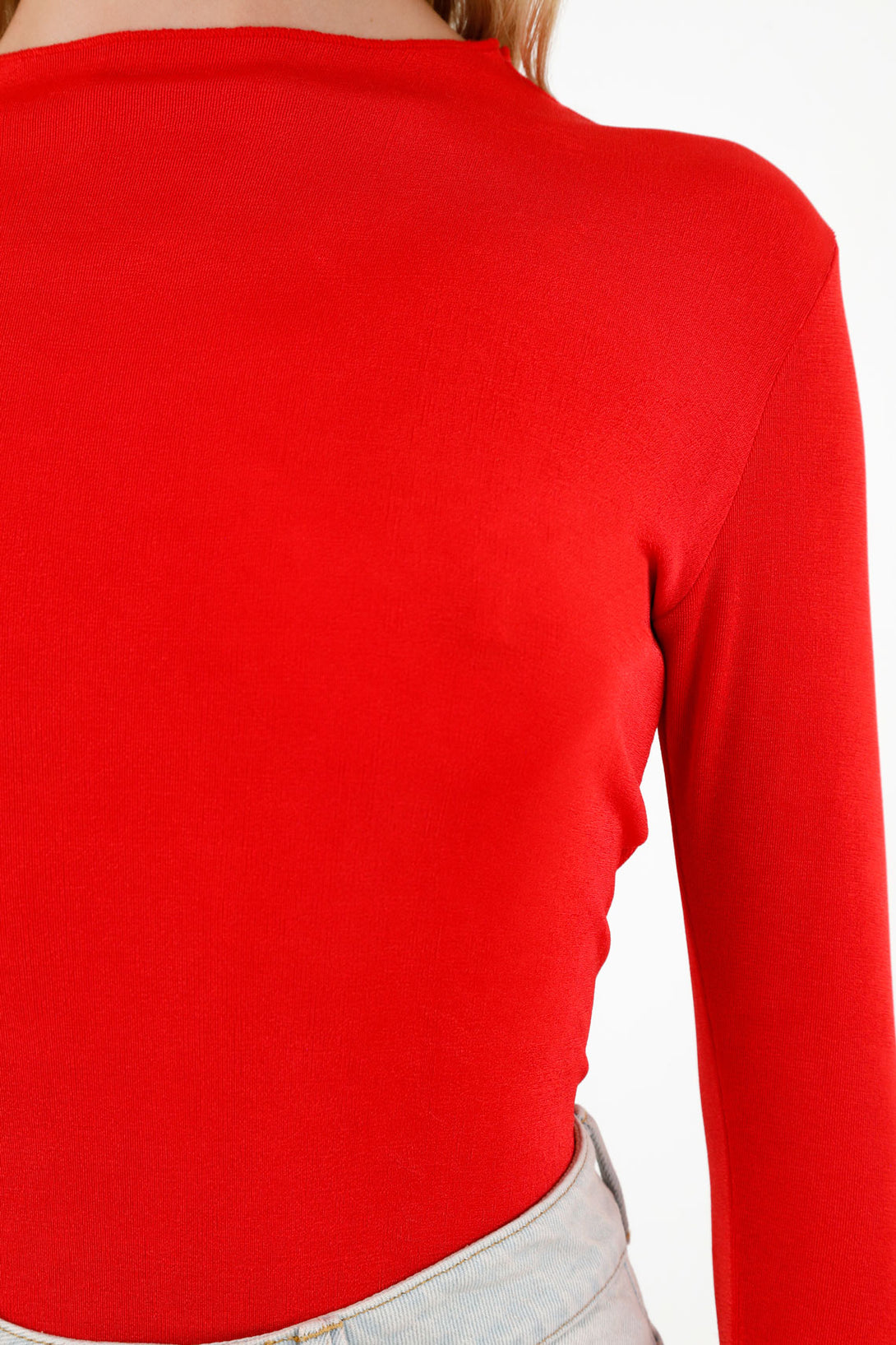 Women's Red Long Sleeve Shirt