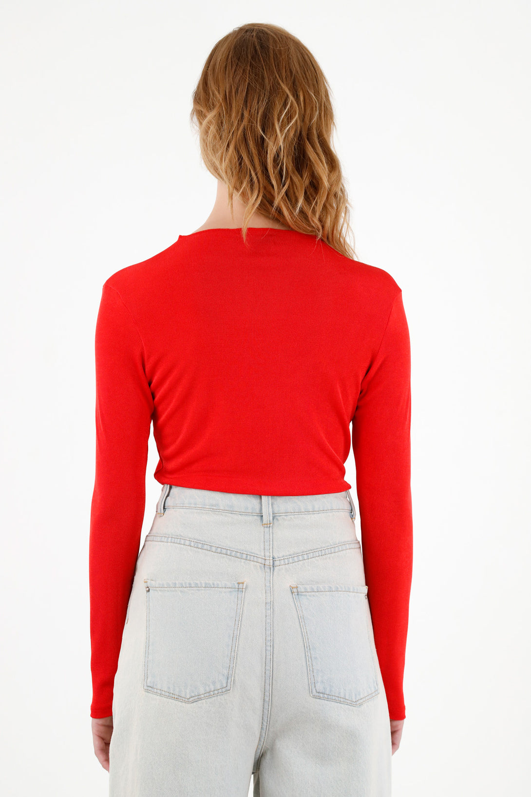 Women's Red Long Sleeve Shirt