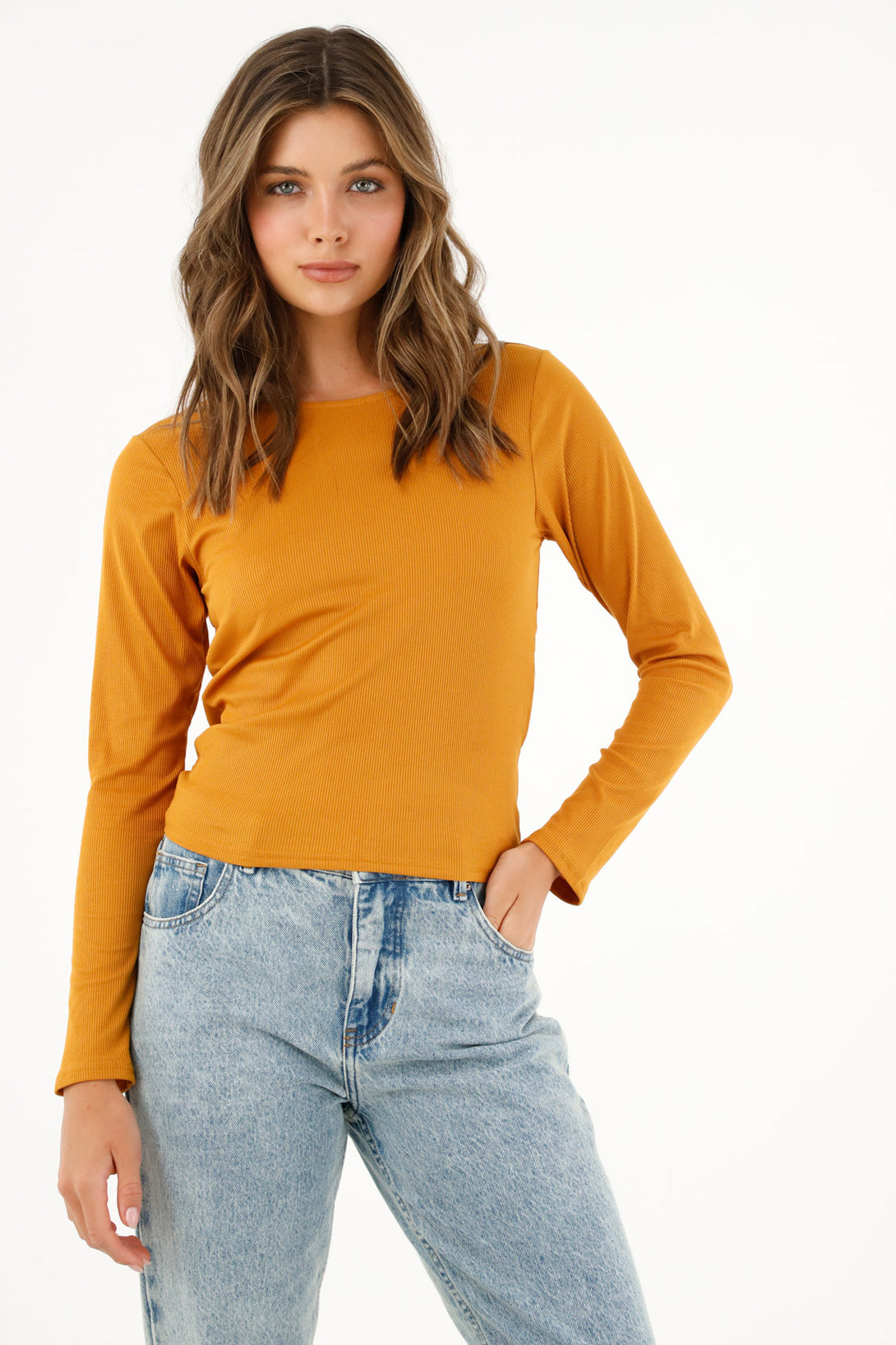 Women's Yellow T-shirt with Cut-Out Detail
