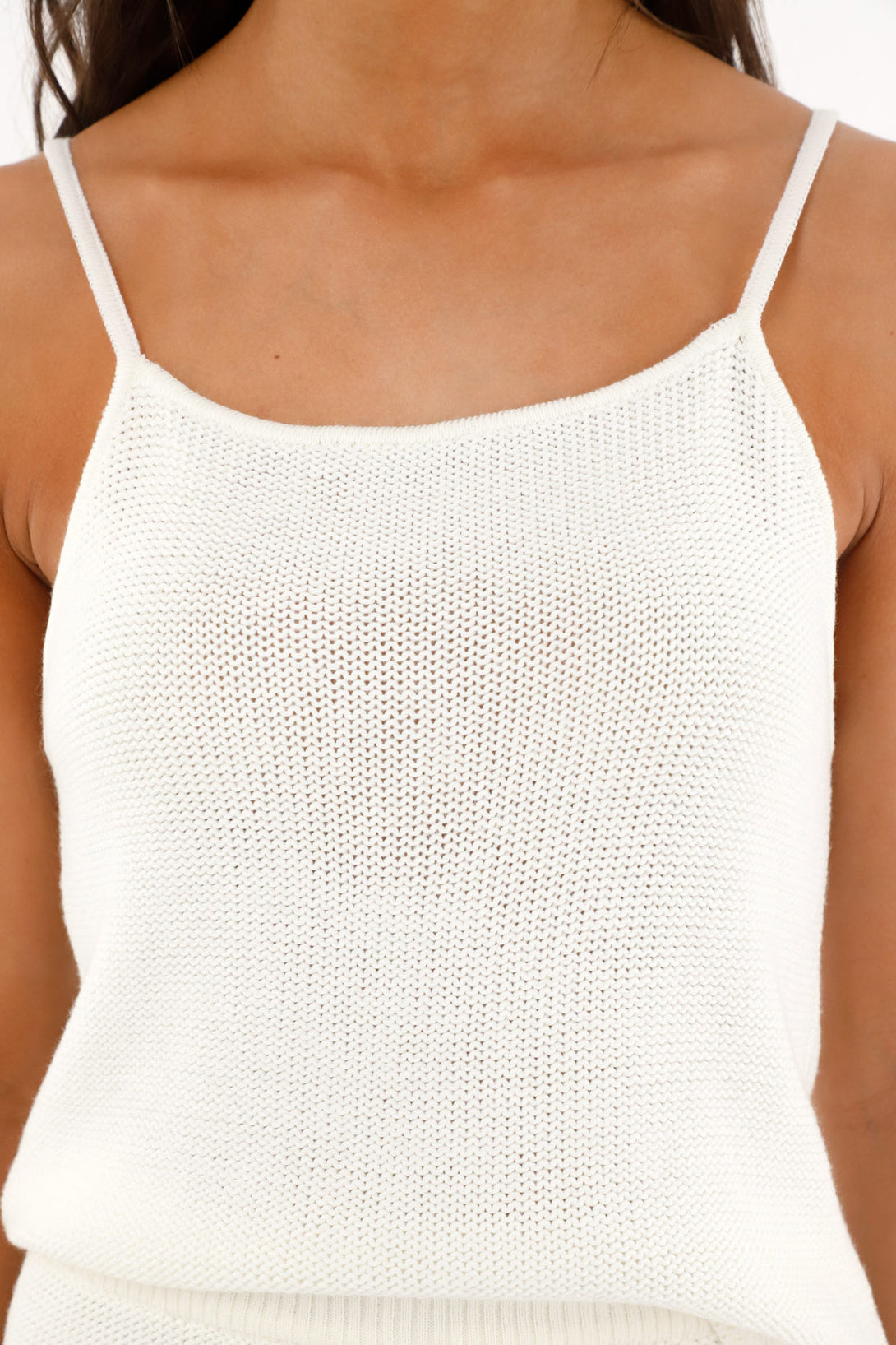 Camiseta de tiras tejida para mujer