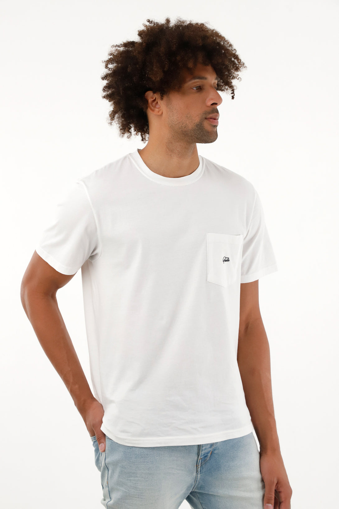 White t-shirt with back print for men