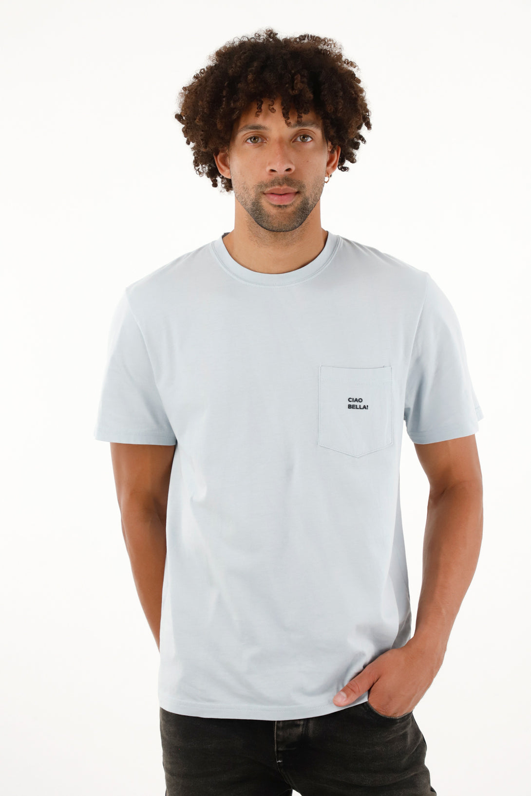 Men's Blue Patch Pocket T-Shirt