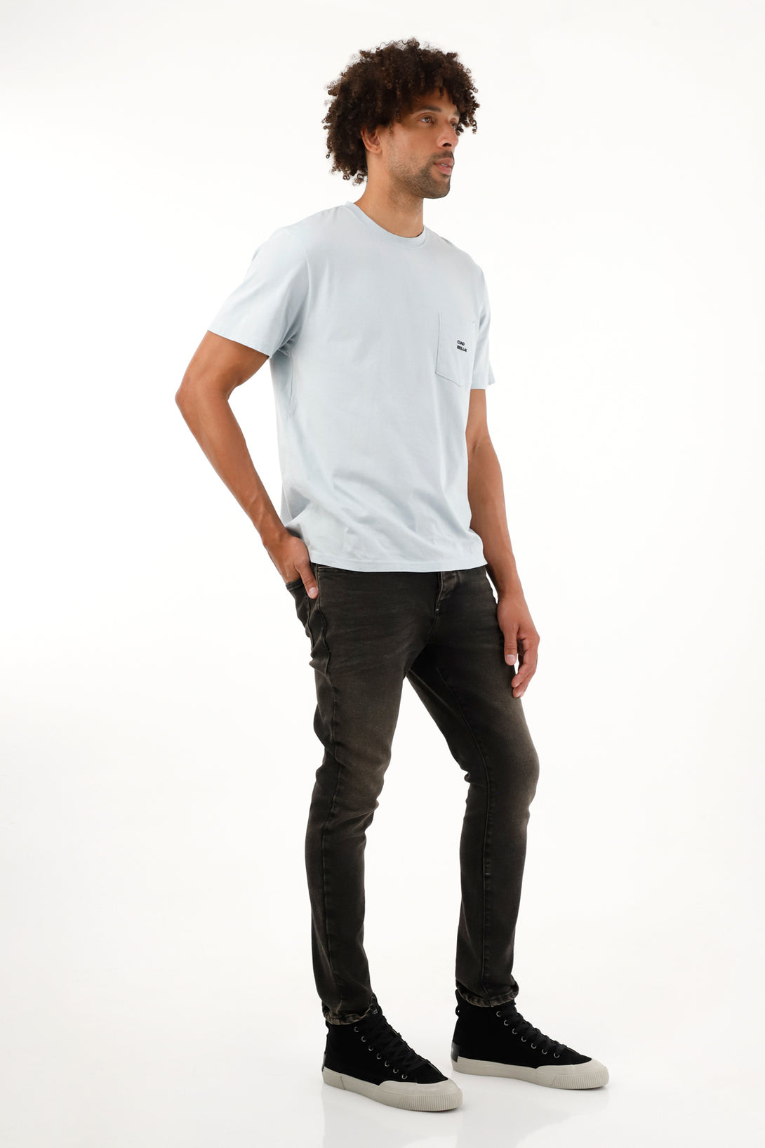 Men's Blue Patch Pocket T-Shirt