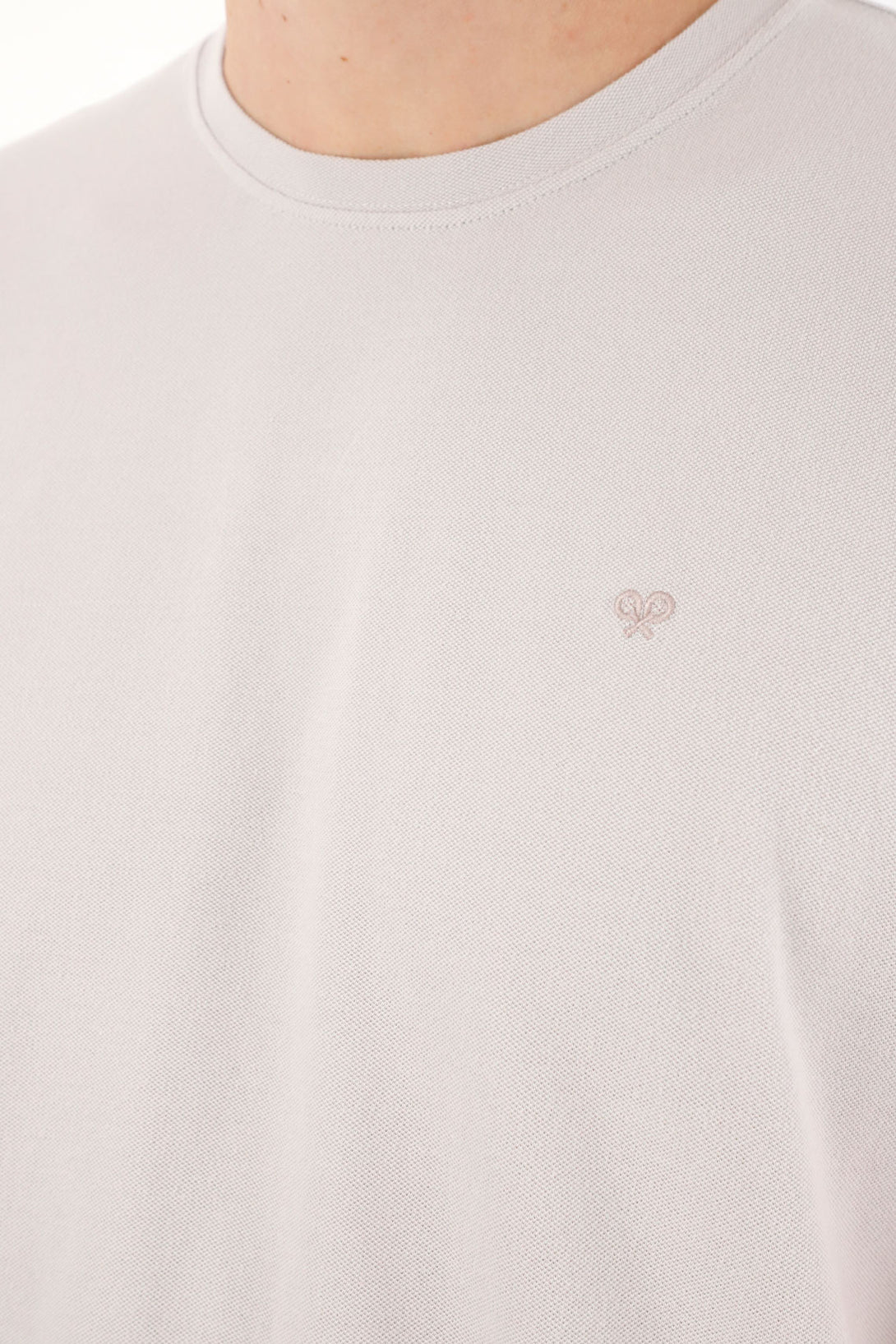 Camiseta gris clásica manga corta para hombre