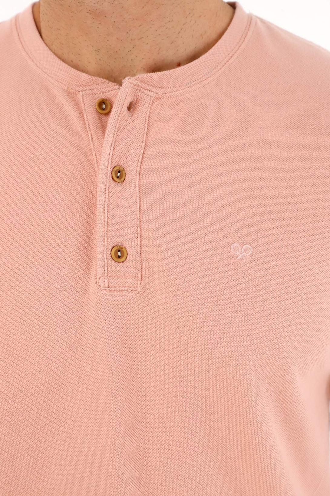 Camiseta rosada manga corta para hombre