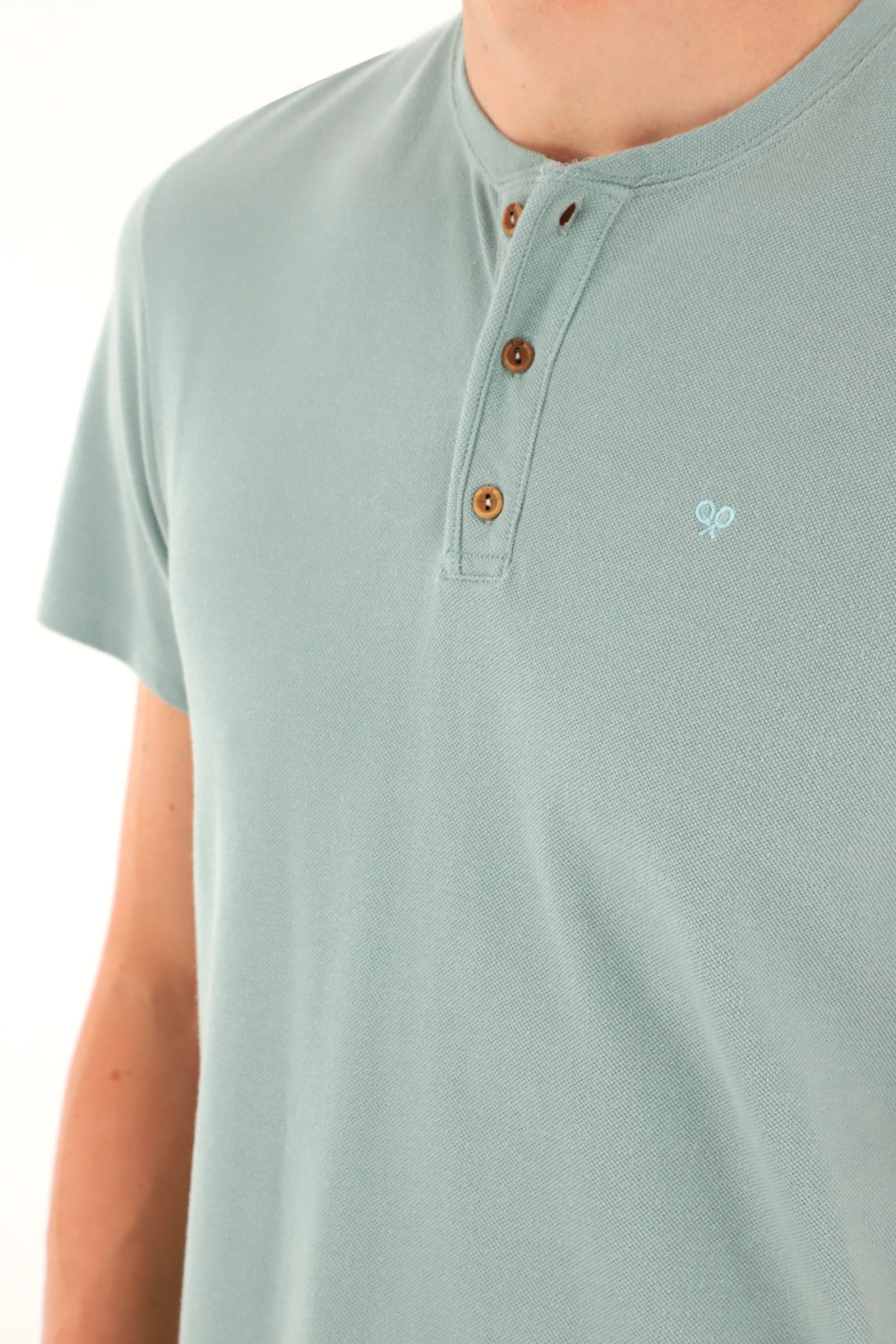 Camiseta verde manga corta para hombre