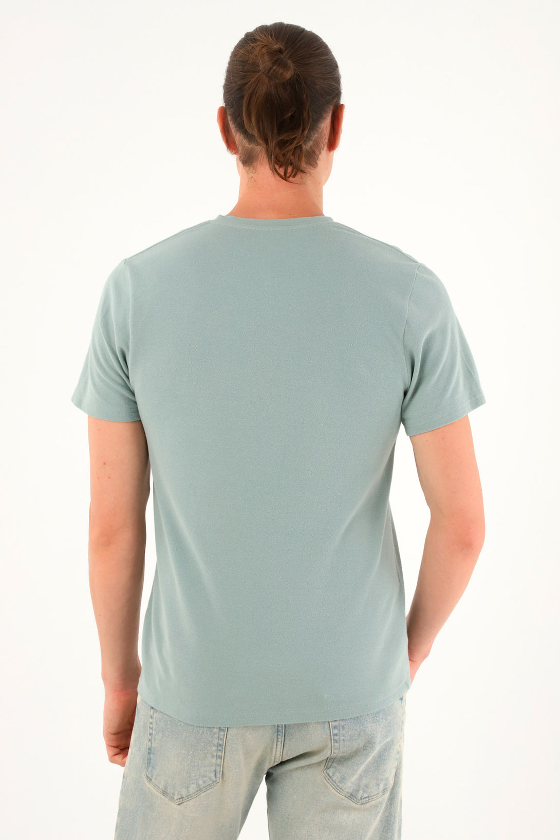 Camiseta verde manga corta para hombre