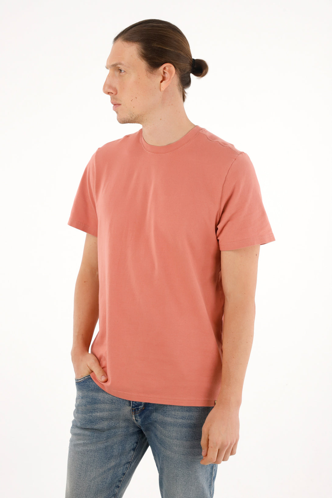 Men's soft touch regular fit orange t-shirt