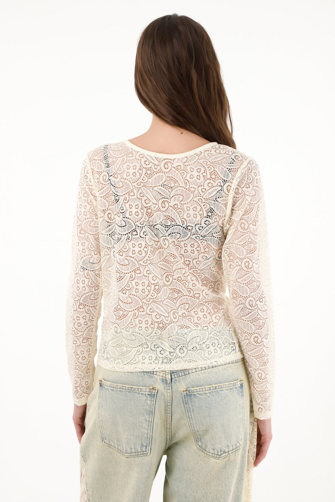 Women's sheer fabric crop top