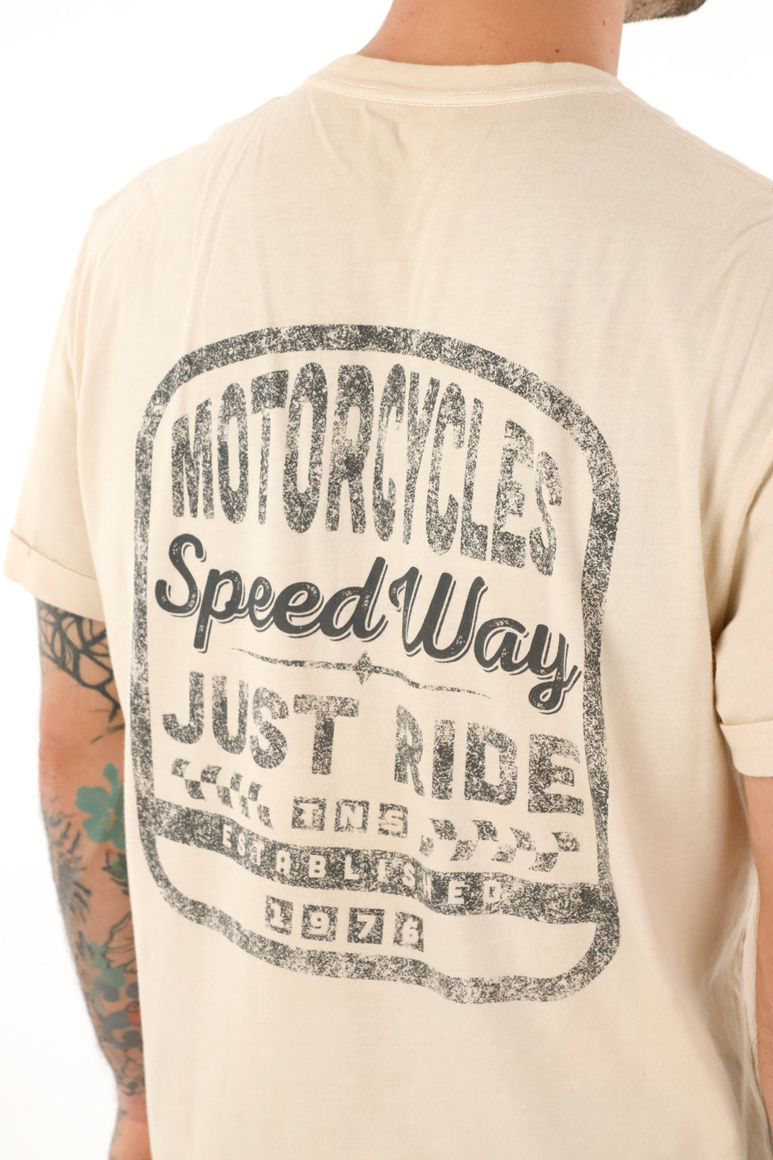 Camiseta crudo con estampado para hombre