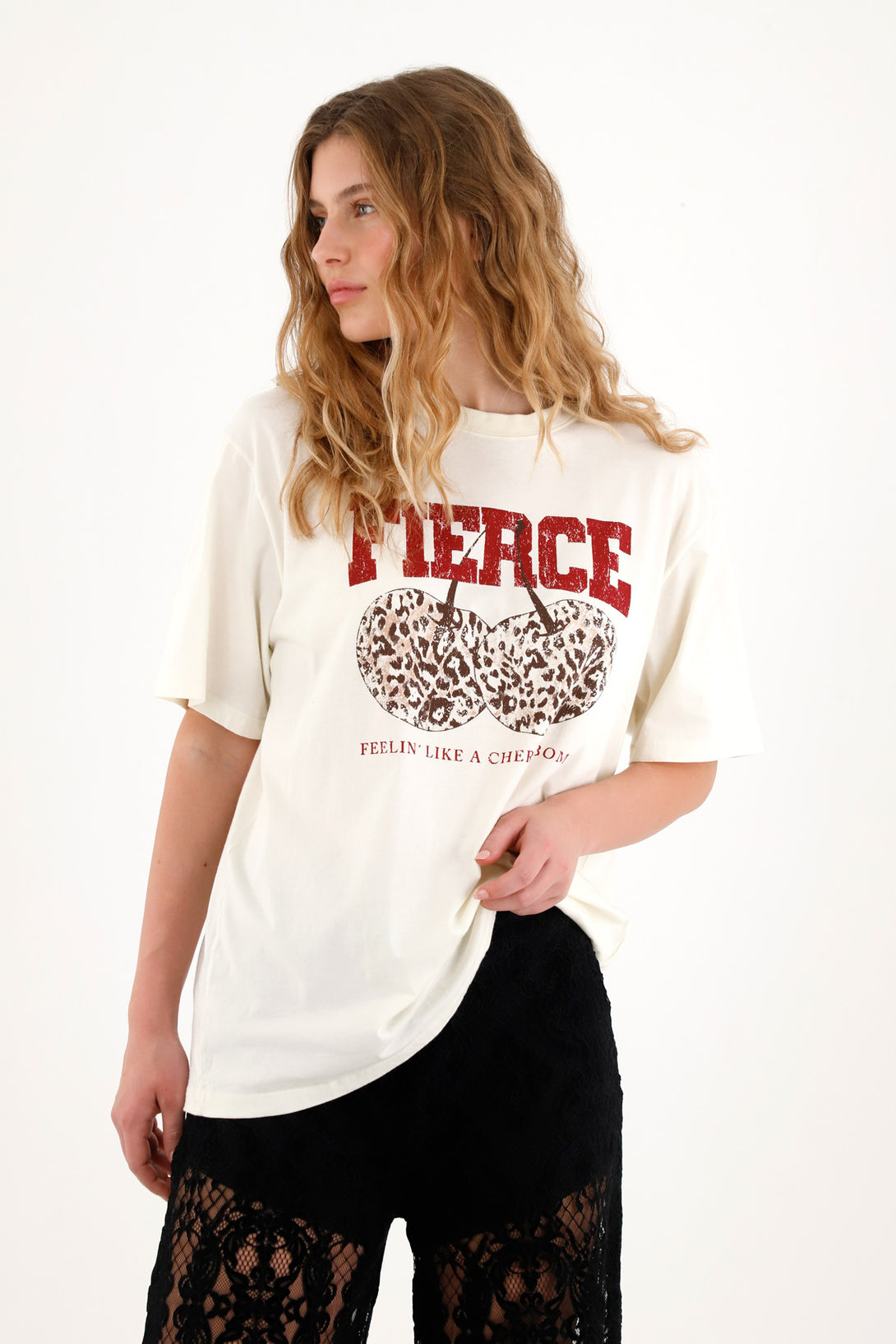Camiseta estampada oversize en 100% algodón para mujer
