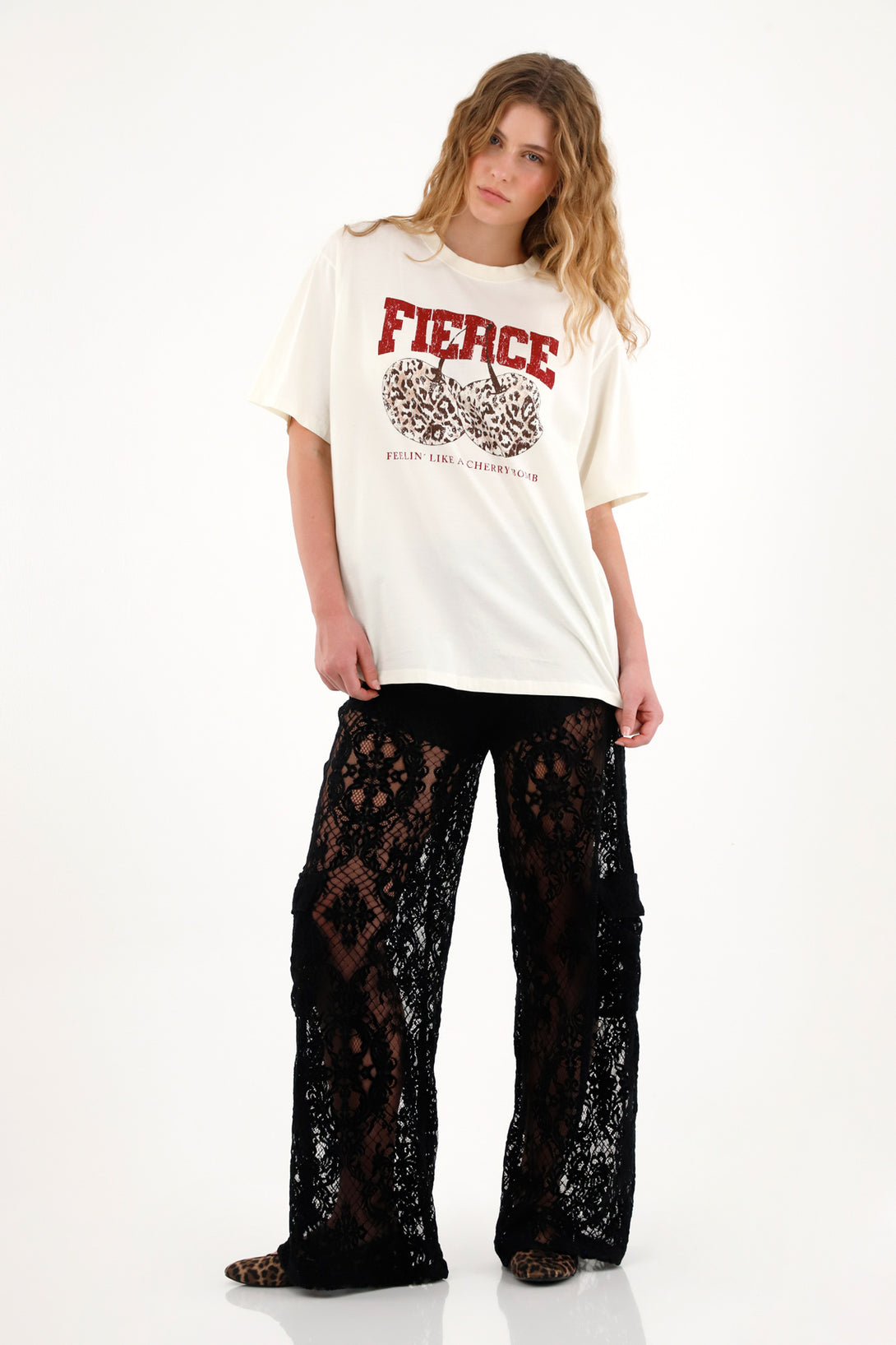 Camiseta estampada oversize en 100% algodón para mujer