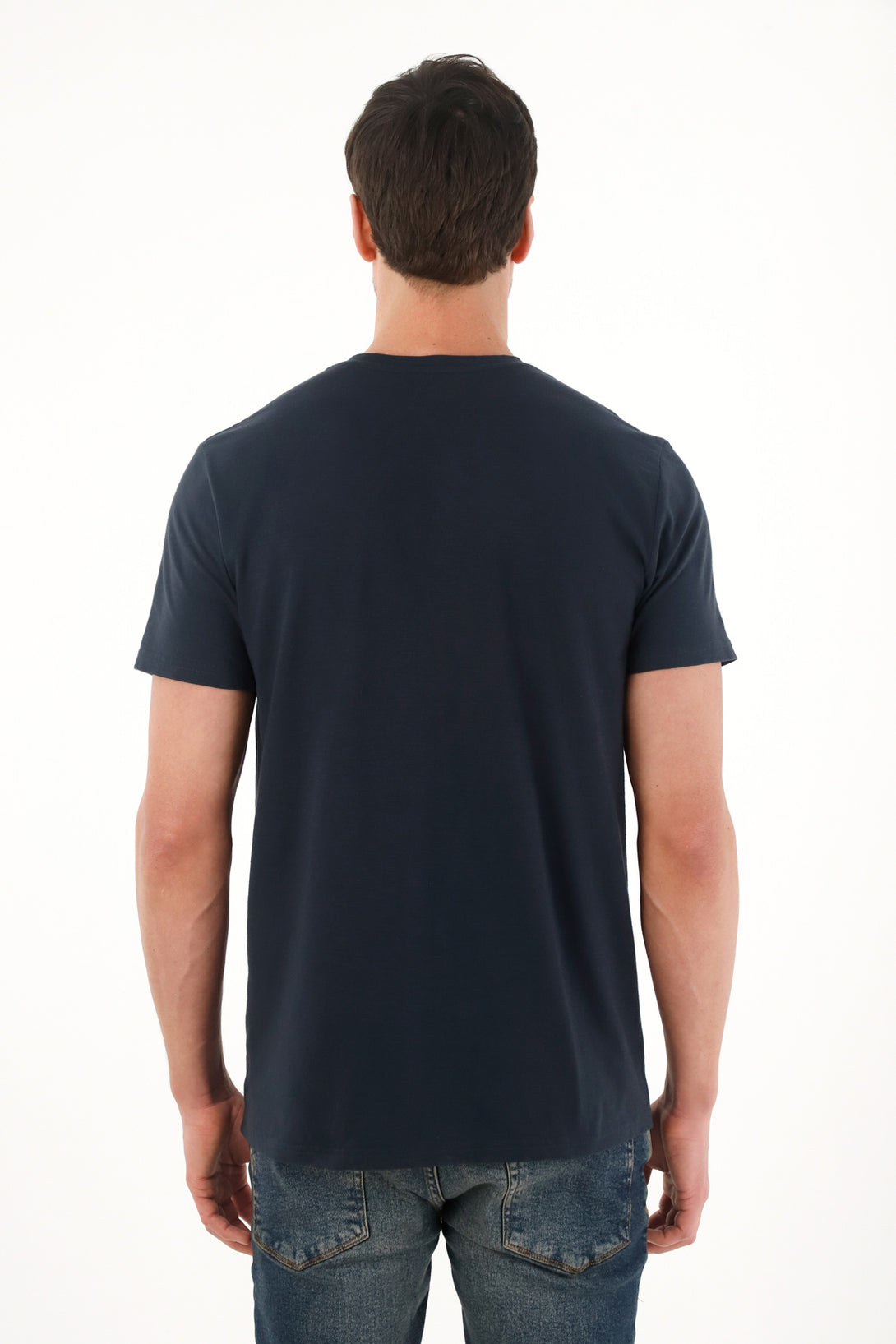 Blue Nehru Collar T-Shirt for Men