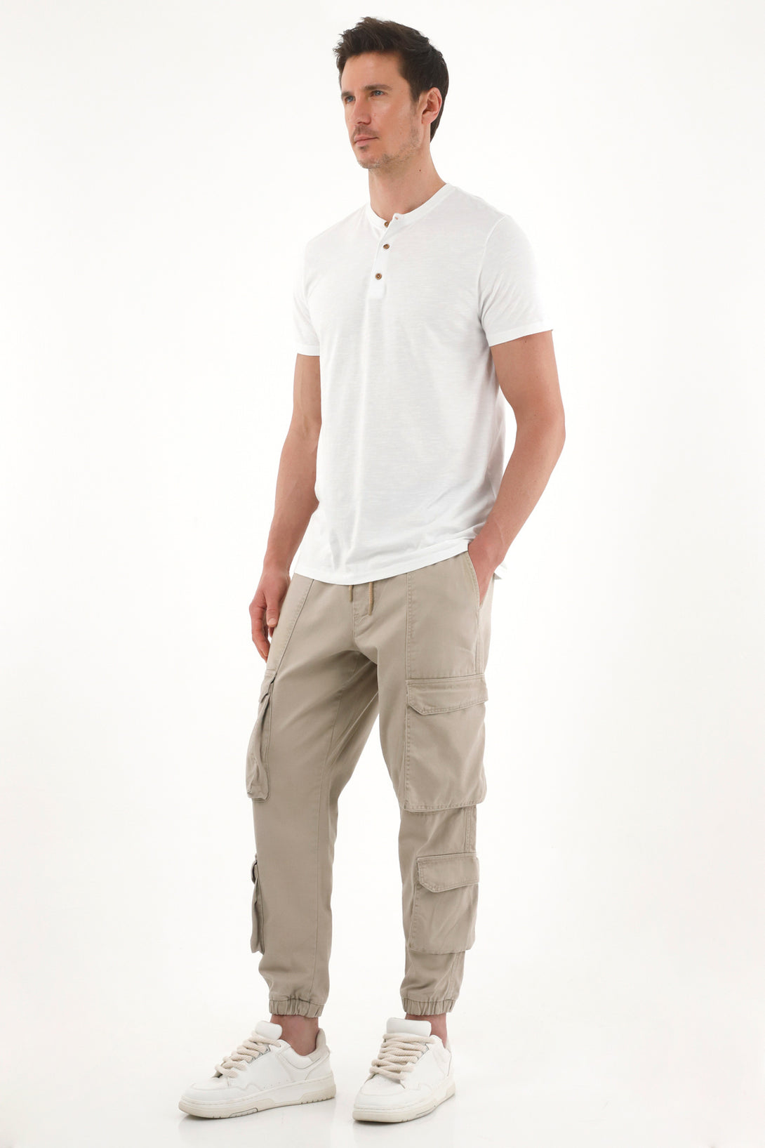 White Men's Neru Collar T-Shirt