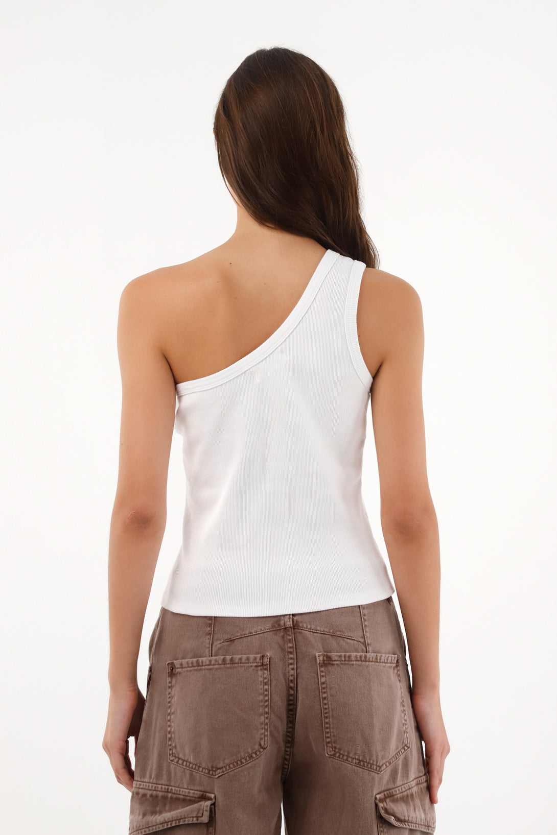 Women's White One-Shoulder Top