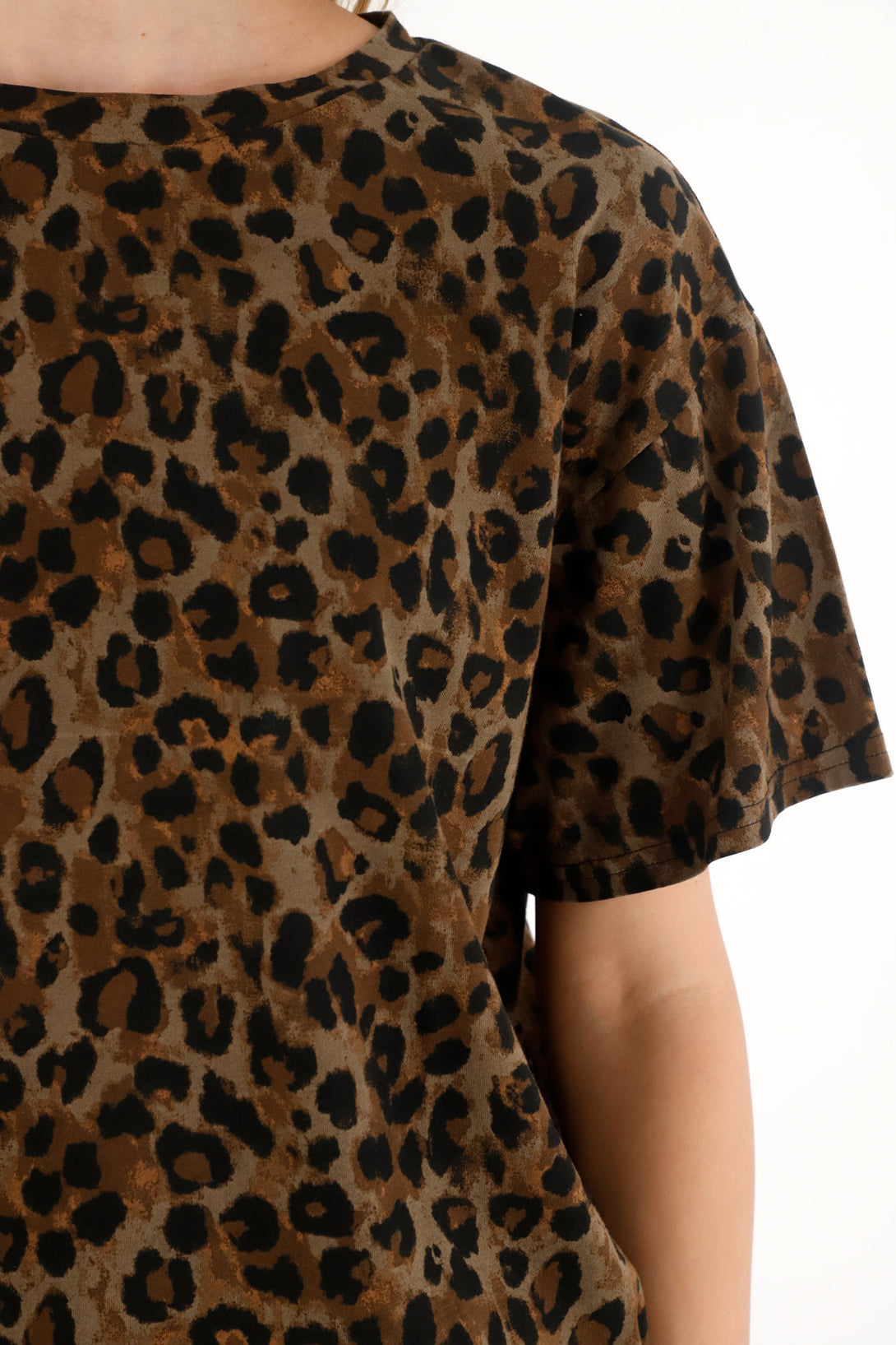 Camiseta oversize de animal print para mujer