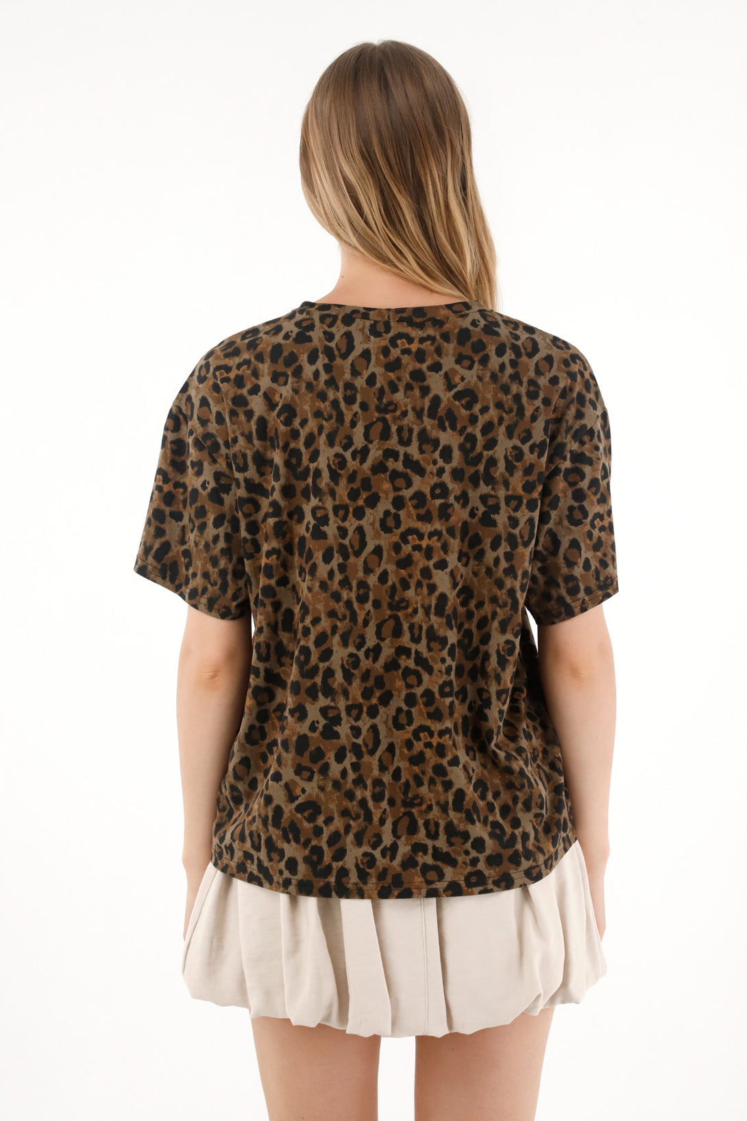 Camiseta oversize de animal print para mujer