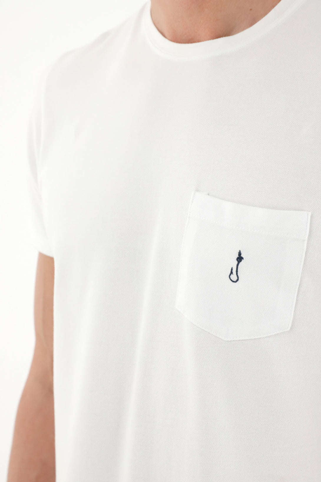 White Front Pocket T-Shirt for Men