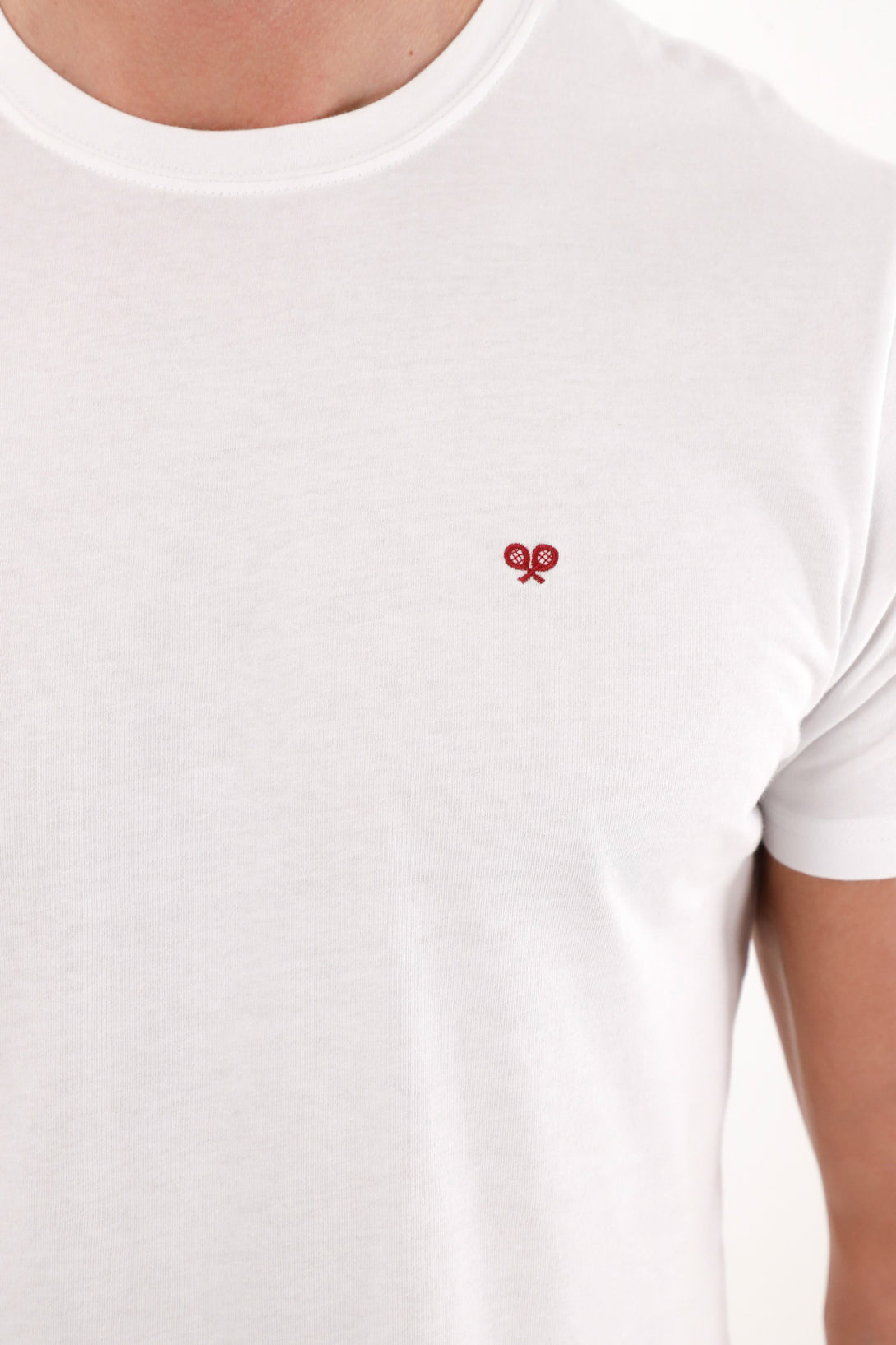 Camiseta con estampado en espalda blanca para hombre