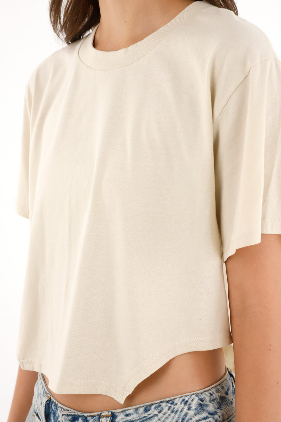 Women's Gray Wide-Fit T-Shirt with Side Slits