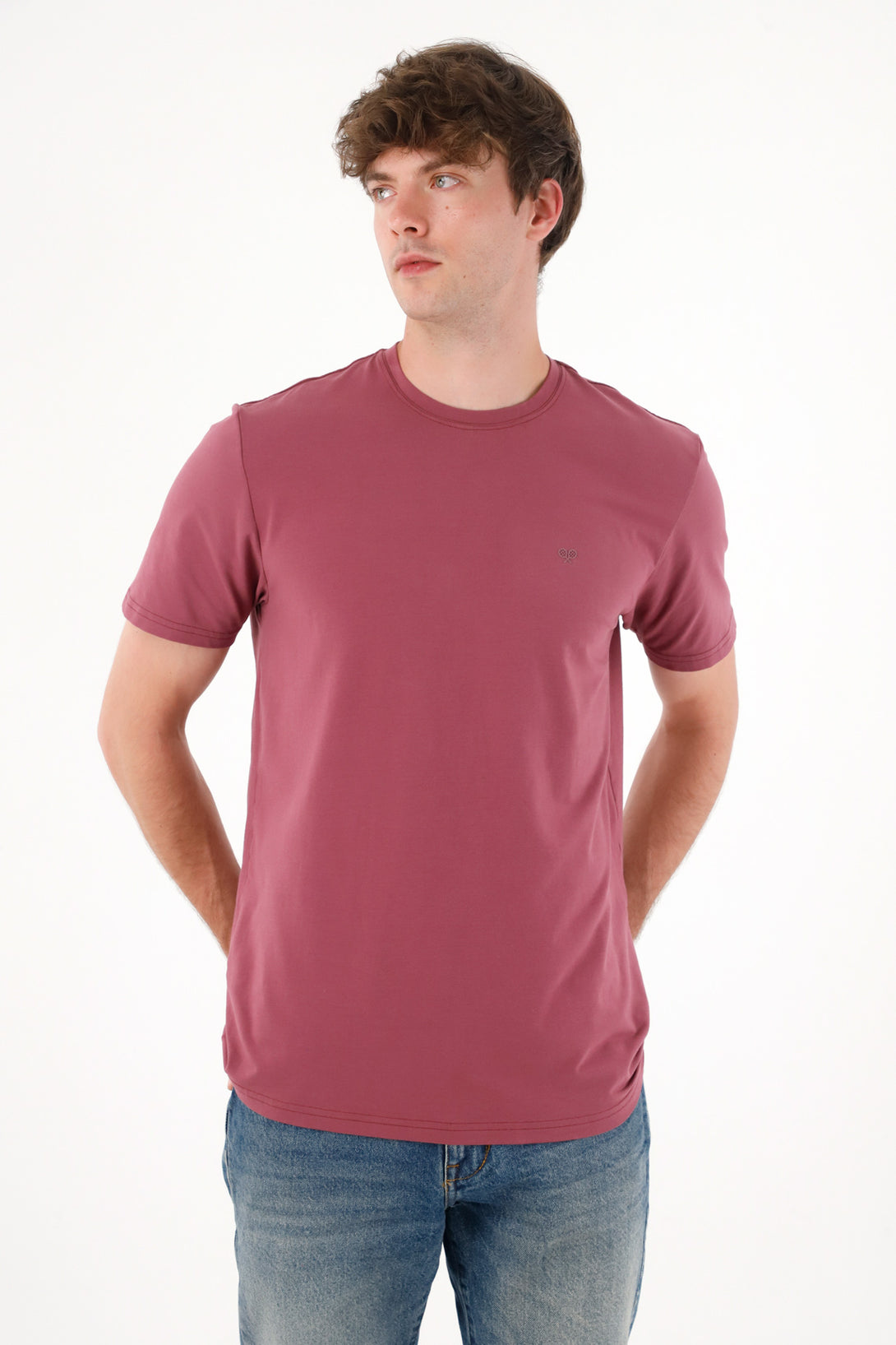 Red Printed Tennis Shirt for Men
