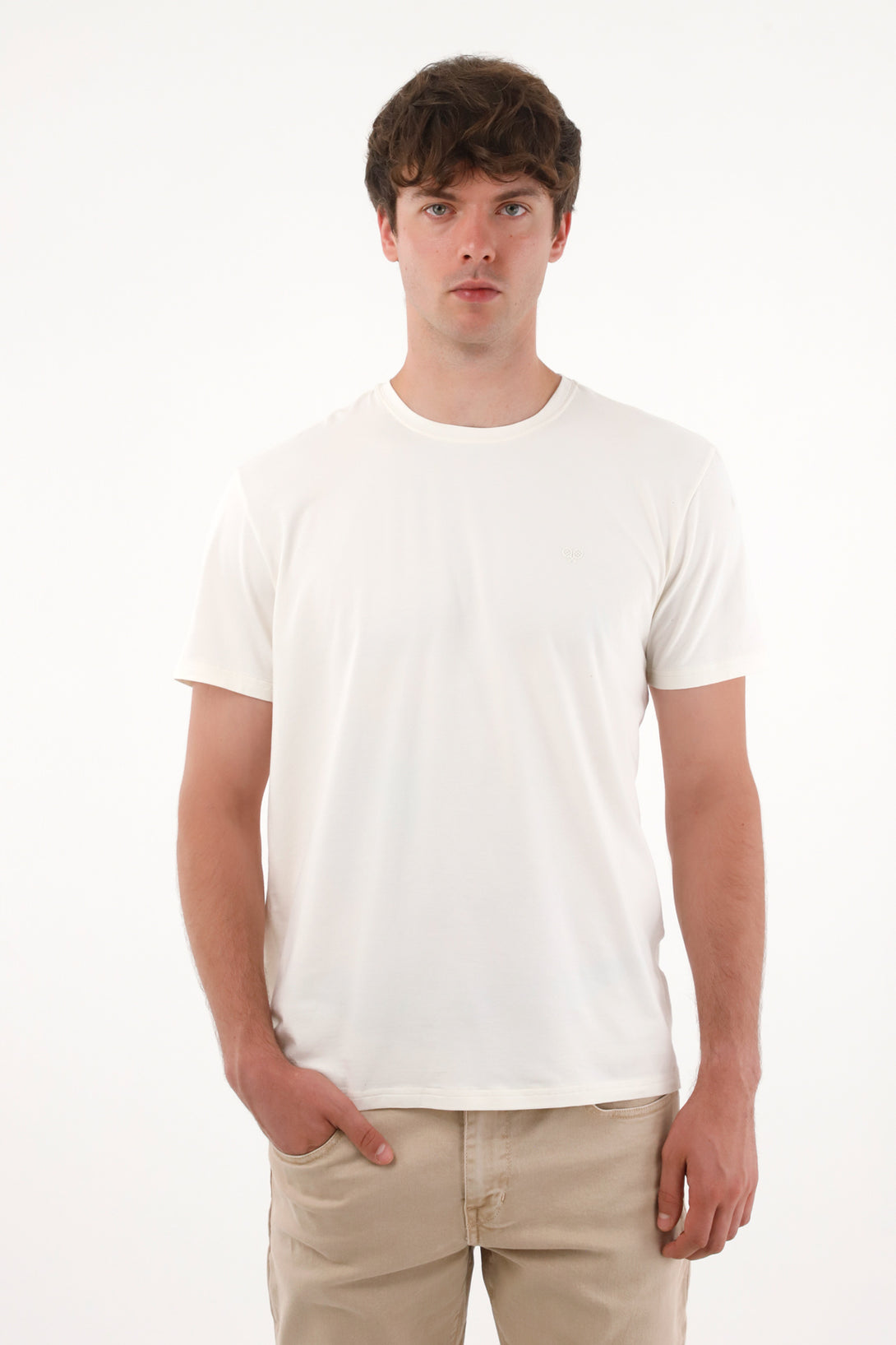 Camiseta con raqueta estampada crudo para hombre