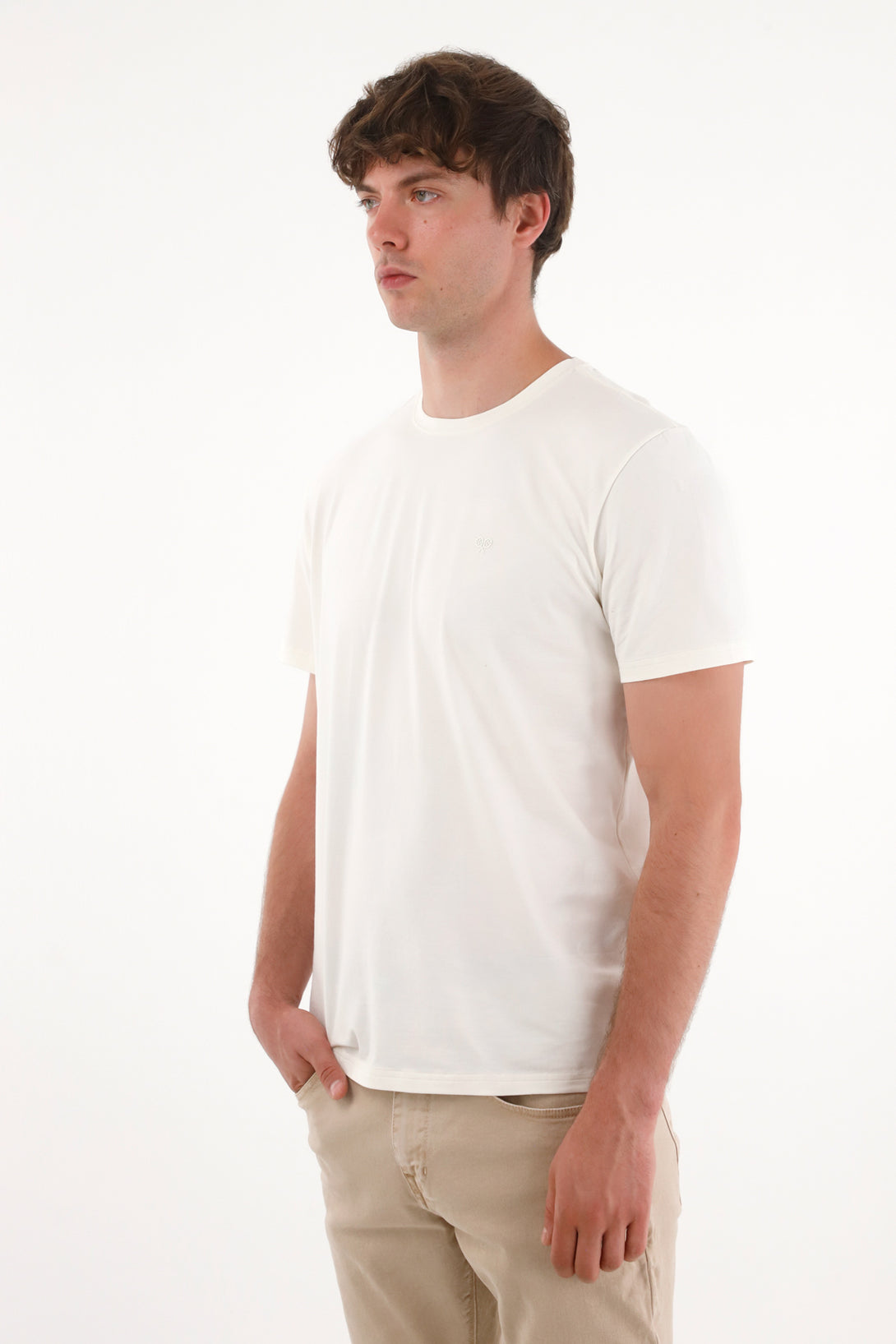 Camiseta con raqueta estampada crudo para hombre