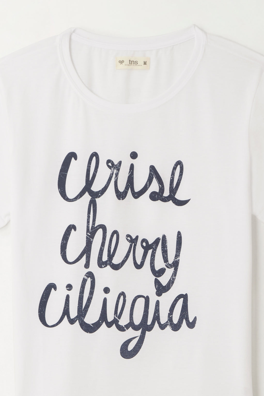 Camiseta básica estampada blanca para mujer