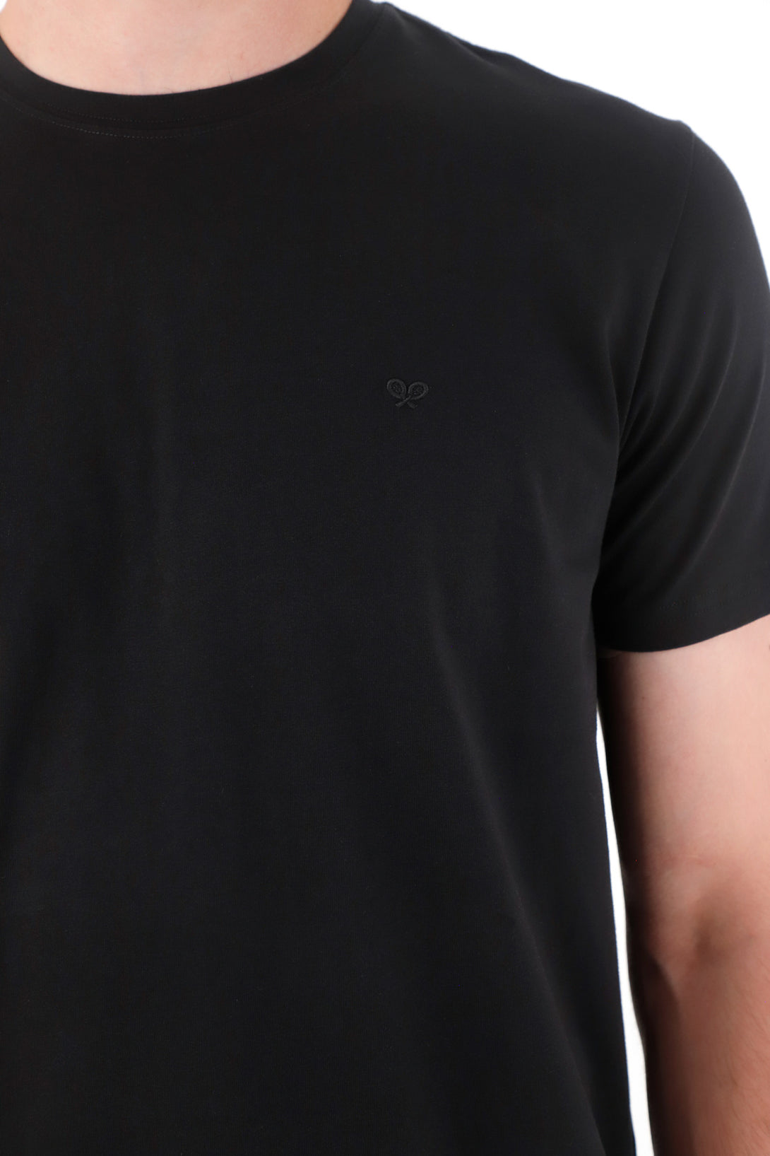 Camiseta manga corta en 100% algodón negra para hombre