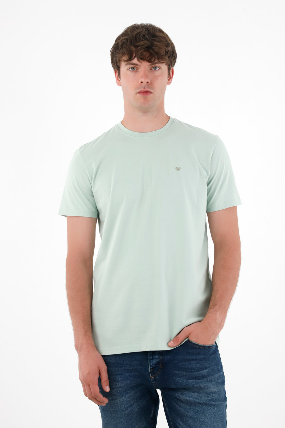 Camiseta manga corta en 100% algodón verde para hombre