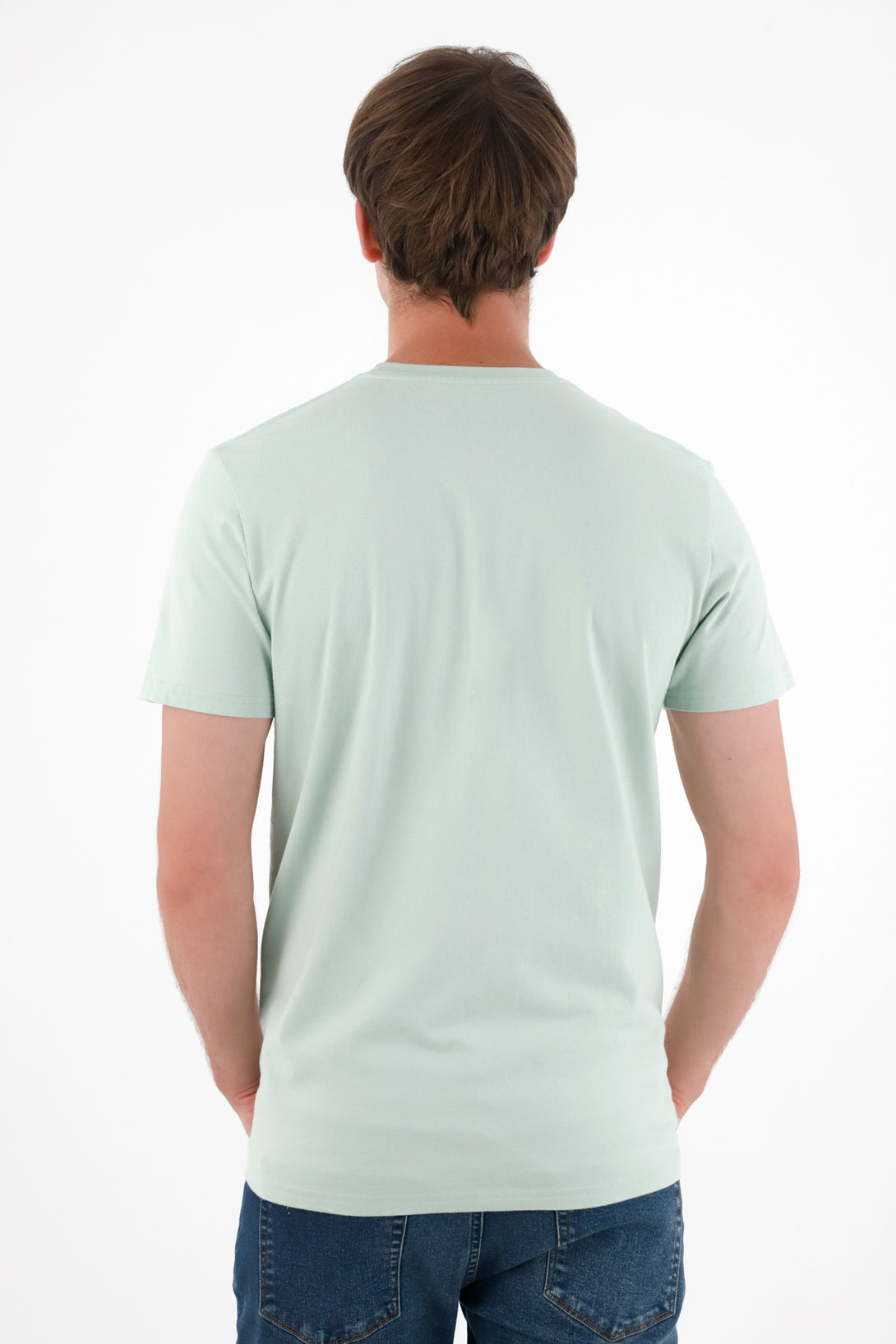 Camiseta manga corta en 100% algodón verde para hombre