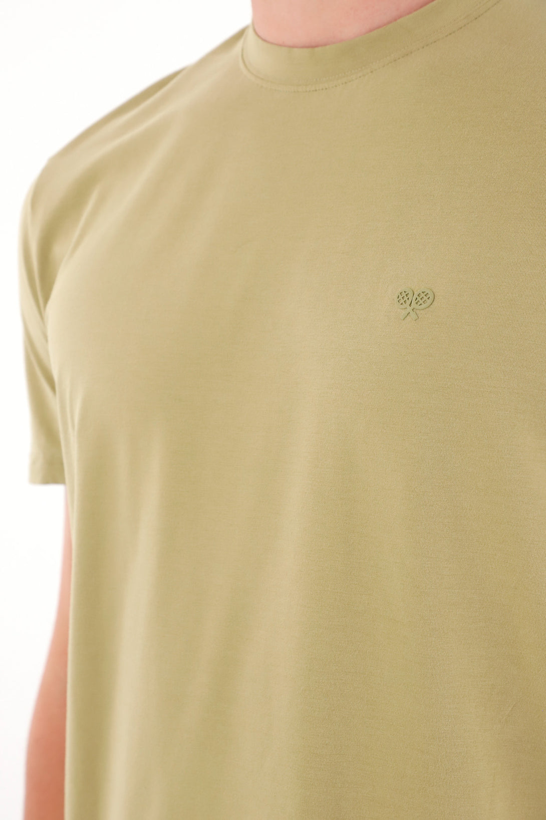 Camiseta básica con mini print verde para hombre