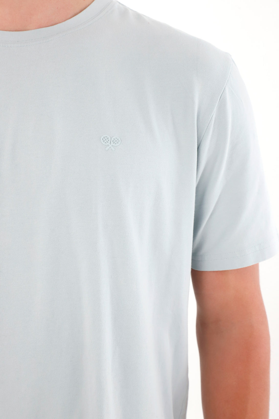 Camiseta básica con mini print azul para hombre
