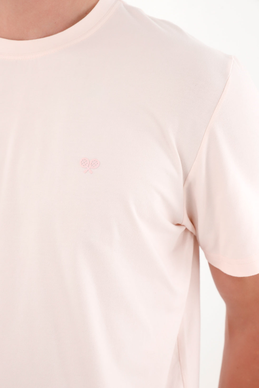Camiseta básica con mini print rosada para hombre