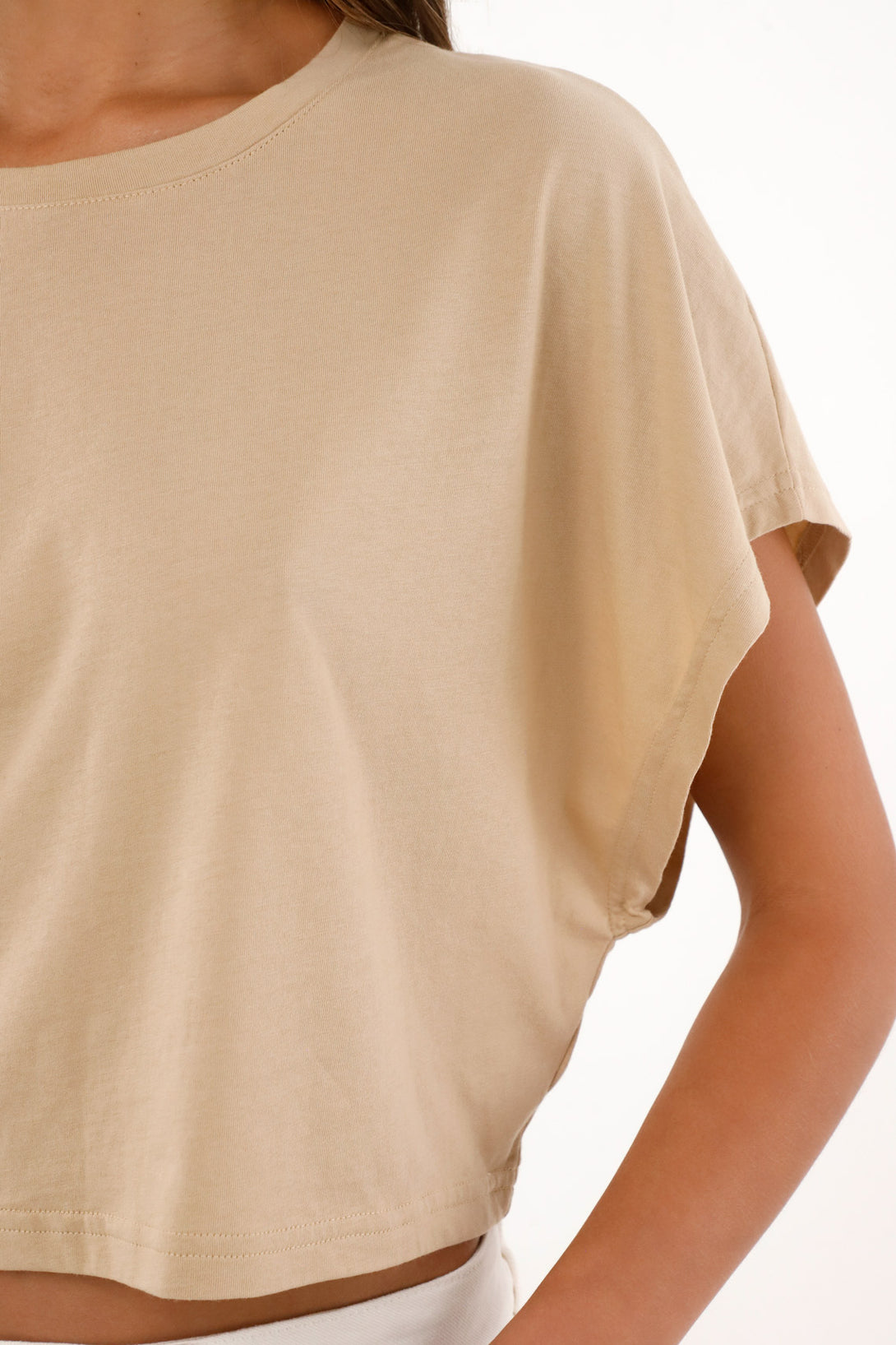 Women's Relaxed Fit Brown Crop Top