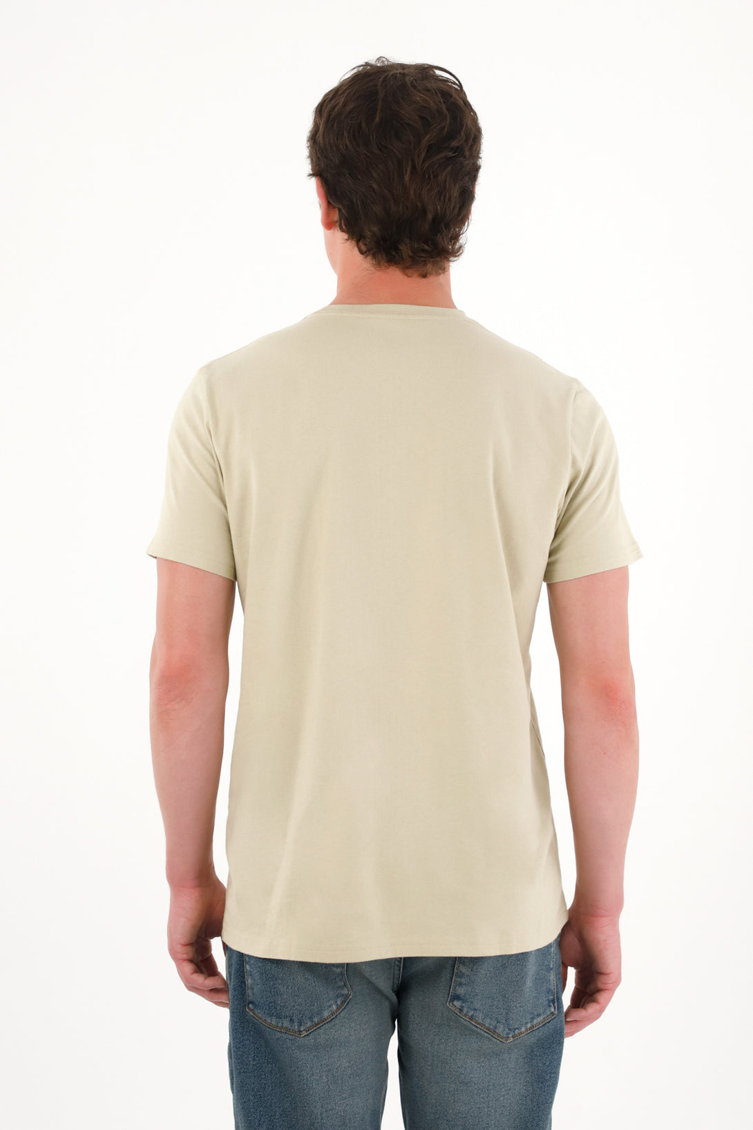 Camiseta con bolsillo de tapa café para hombre