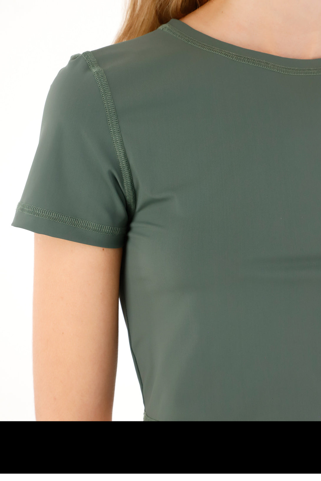 Camiseta manga corta ajustada gris para mujer