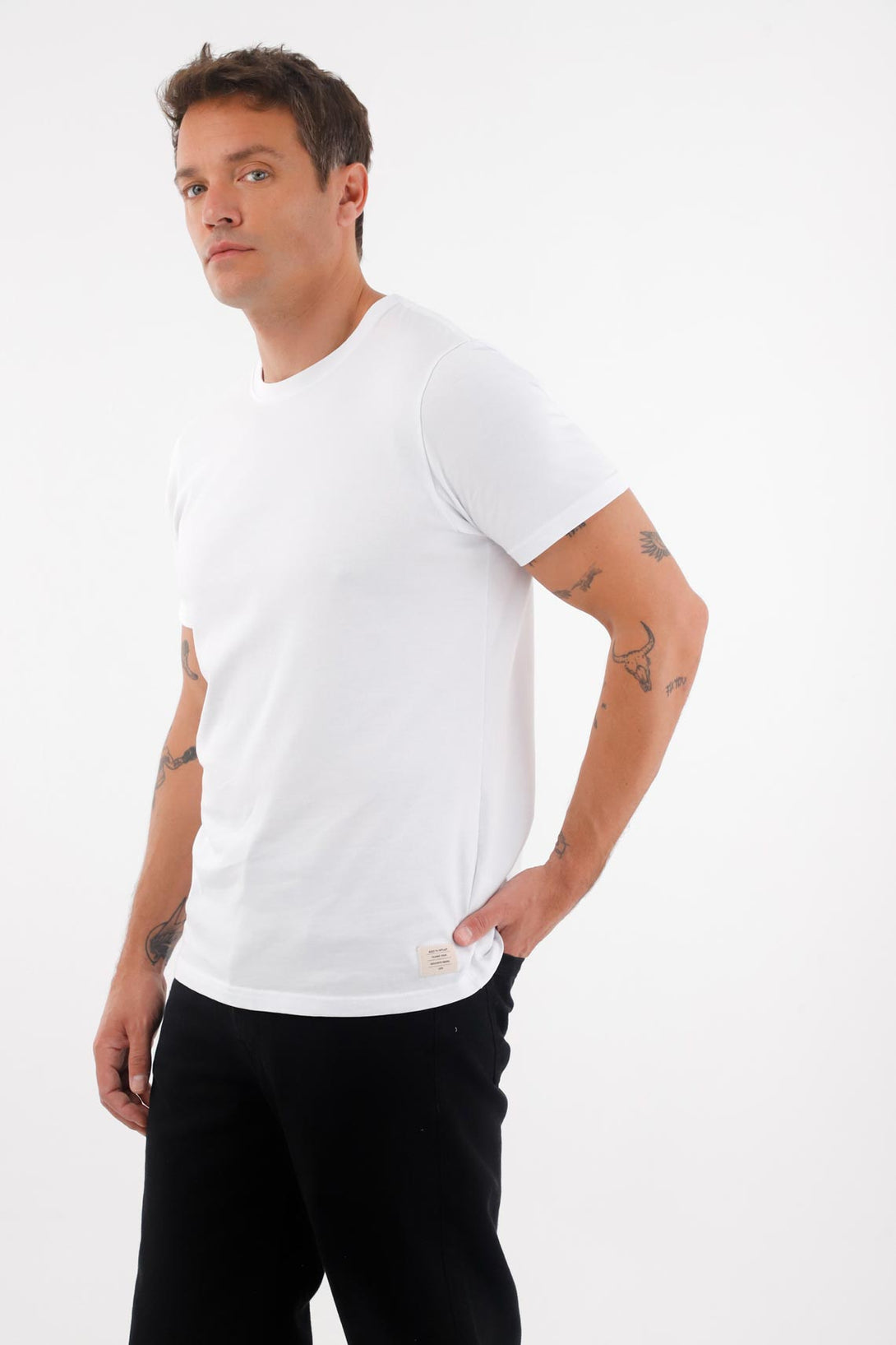 Camiseta en 100% algodón blanca para hombre