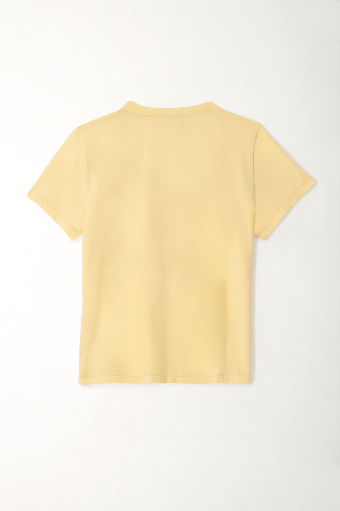 Camiseta básica cuello en V amarilla para mujer